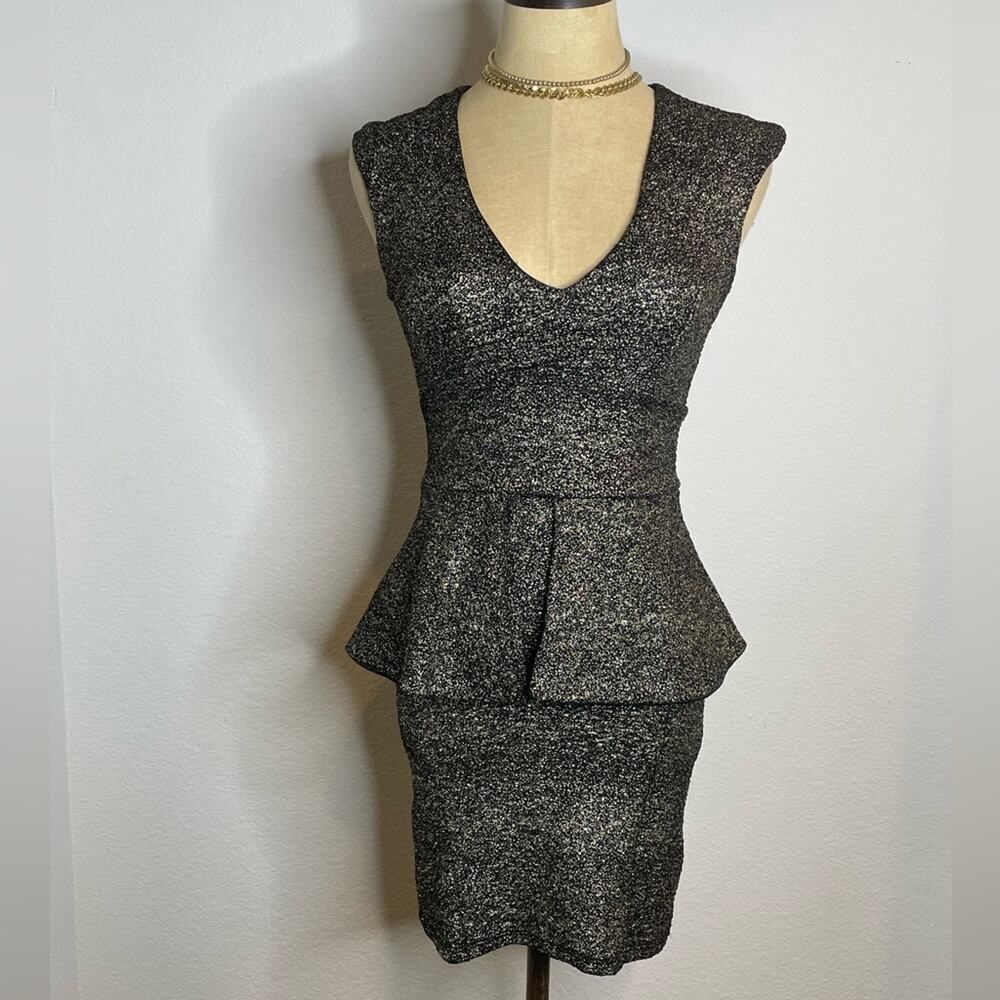 Arden B Gold Black Shimmer Dress XS